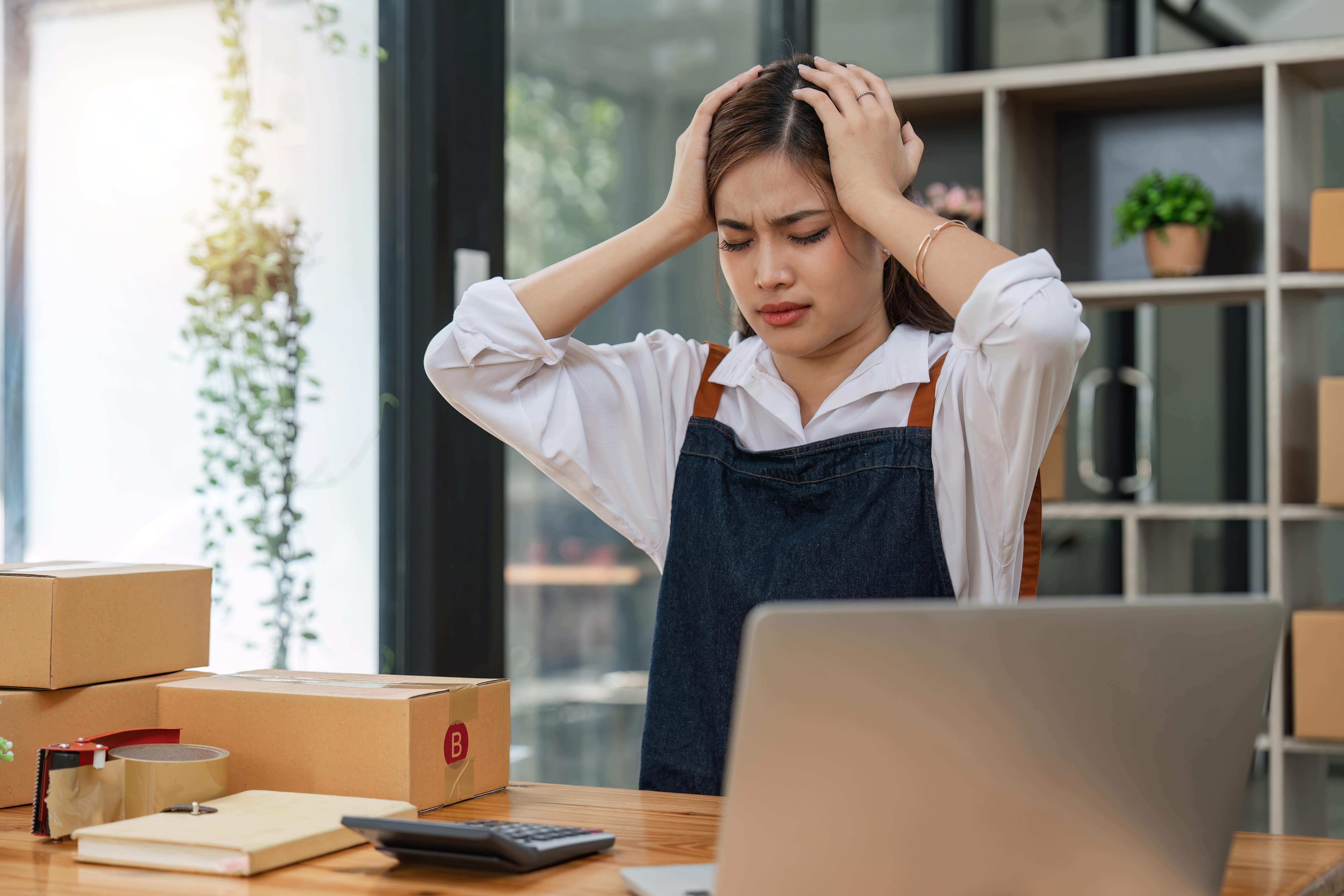 Stressed business owner